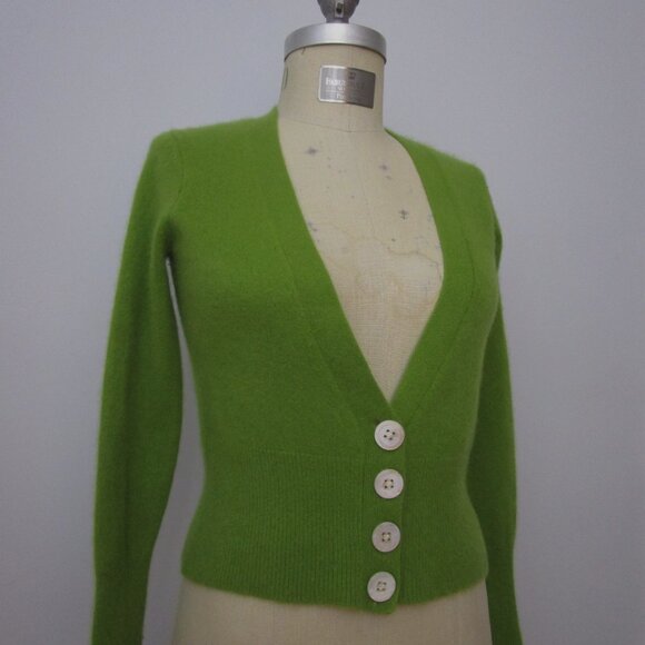 Italian CASHMERE Cropped Cardigan Cardy Sweater - Picture 11 of 11